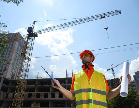 young man civil engineer in safety hat